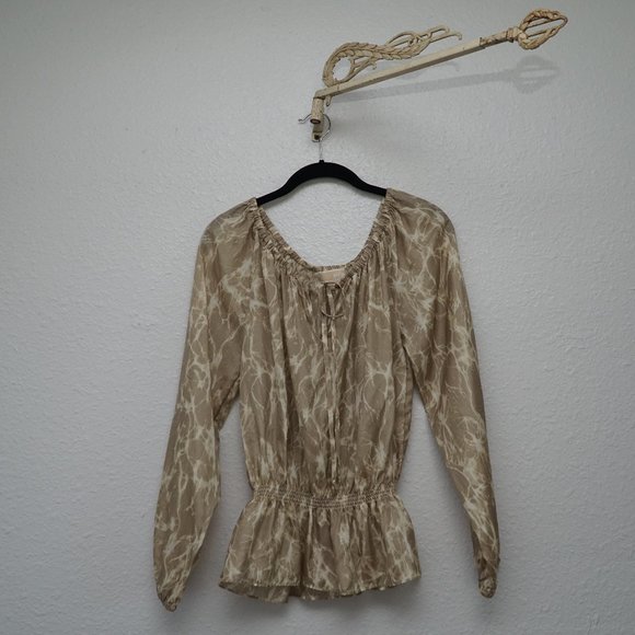 MICHAEL Michael Kors Tops - MICHAEL Michael KORS Biege BOHO Tie Dye Blouse S